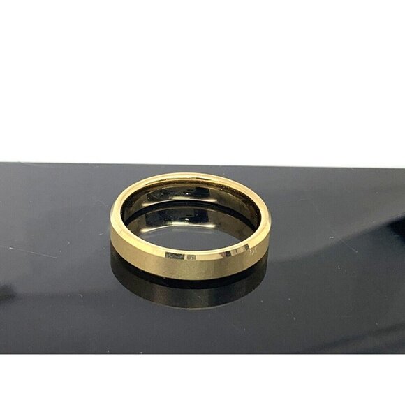 Men's Wedding Band Gold Tone Tungsten 5mm Ring Size 11 - Picture 12 of 14
